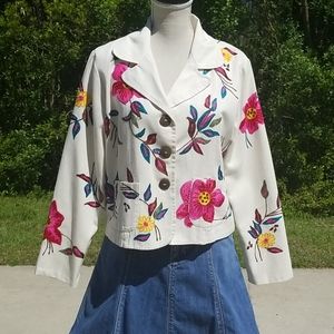 ❣Vintage❣Great 4 Spring! Embroidered Blazer Size M